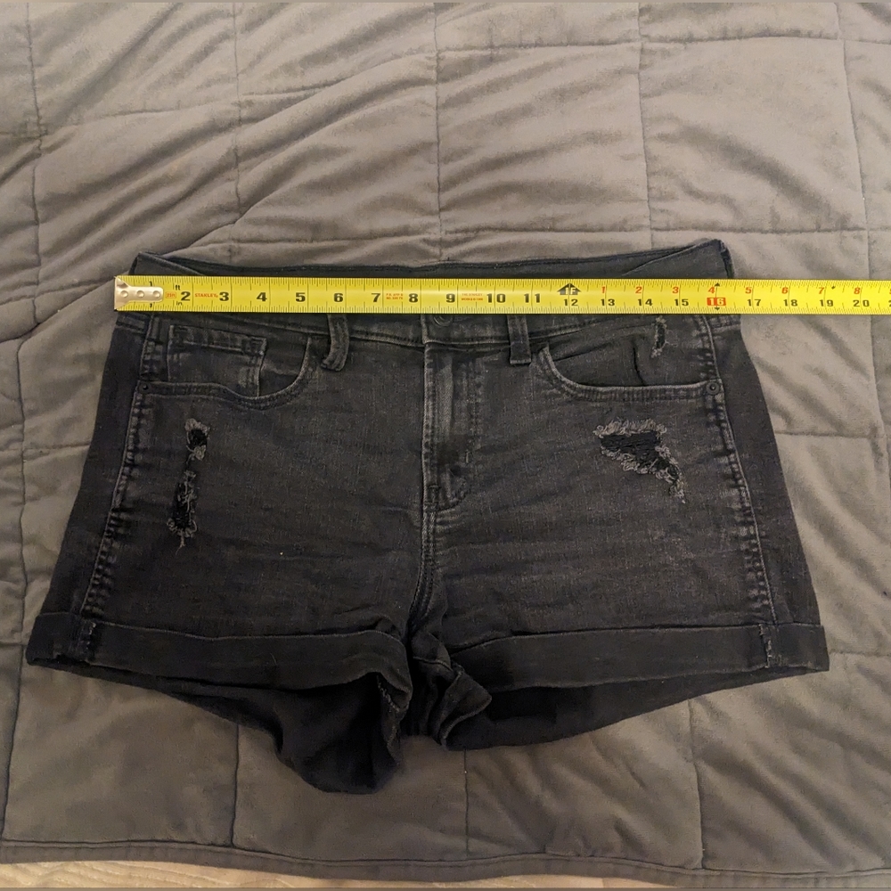 Black jean shorts